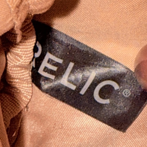 Relic by Fossil Backpack Black And Tan Bag Vegan Pebbled Leather Zippered Front - Picture 7 of 12